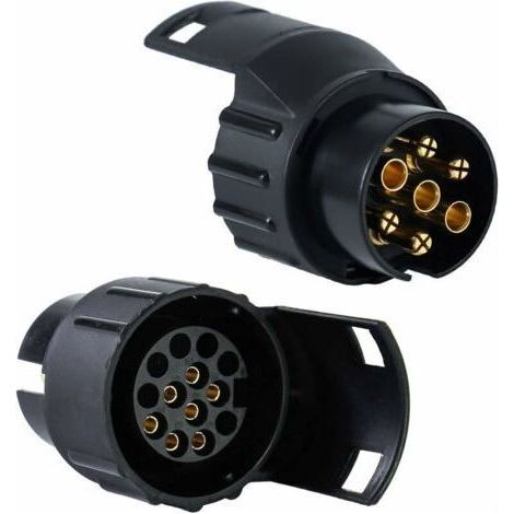 BARKBUSTERS Adaptateur de prise de prise de remorqueQX1523, prise 13 à 7 broches voiture camion barre de remorquage prise de remorquage adaptateur convertisseur avec couvercle (1/4)