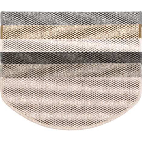 Stufenmatte Kalkutta Sisaloptik Creme 23,5 x 65 cm Halbrund