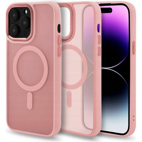 Hülle für iPhone 11 Pro Max mit MagSafe, matt, verstärkt, rosa + Glas (1/5)