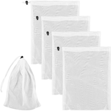 30x23cm Sac Filtrant Piscine, 4 pcs Sac Filtrant Aquarium Filet de Nettoyage de Piscine en Maille Fine Sac de Feuilles de Nettoyeur de Piscine pour Piscine Aspirateur Aquariums étangs