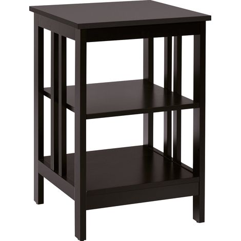 Table de chevet lot de 1 40 x 40 x 61 cm multifonctionnelle avec 3 niveaux élégante en mdf café