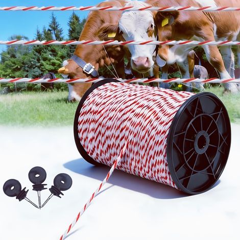 500m de Fil Cloture Electrique Chevaux, et 8 Isolateur, 6 Brins PE (1/5)