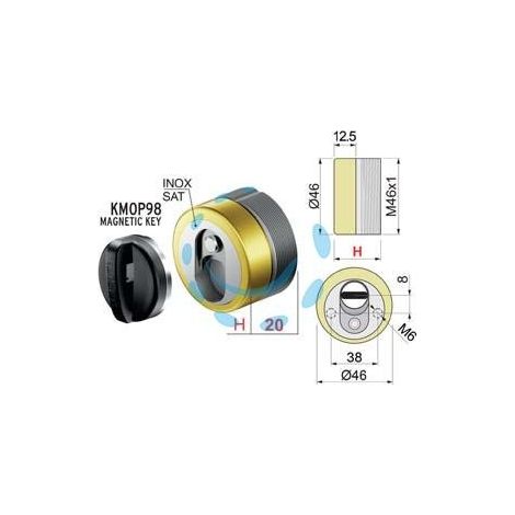 DEFENDER MAGNETICO MAG MONOLITO ANTIACIDO MR460 OTTONATO LUCIDO - ø mm.46x20h. (MR460-20D1)