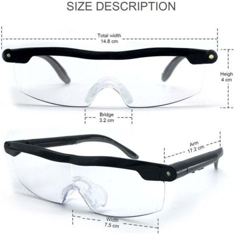 Pair Lunettes de Lecture - Loupe de Vision puissante avec lumière LED, grossissement de 160%, pour Lecture,Tous Les Travaux de Précision,Réparations,Couture, Montres et Artisanat (1/4)