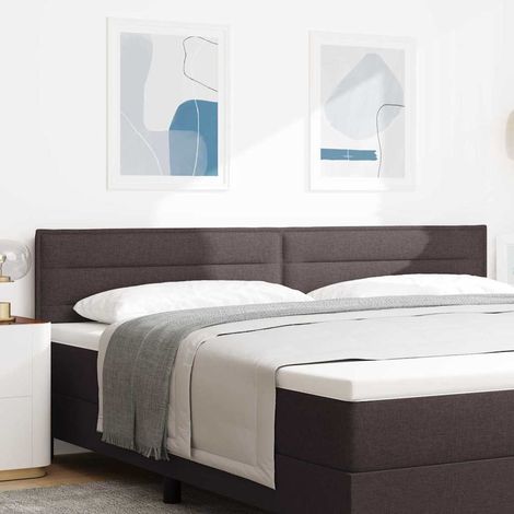 LED Kopfteil mit LED-Lichtleisten Dunkelbraun 200 cm Stoff (1/5)