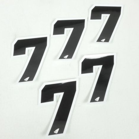 5 Autocollant stickers UFO pour moto Numero 7 noir 130x95mm Neuf