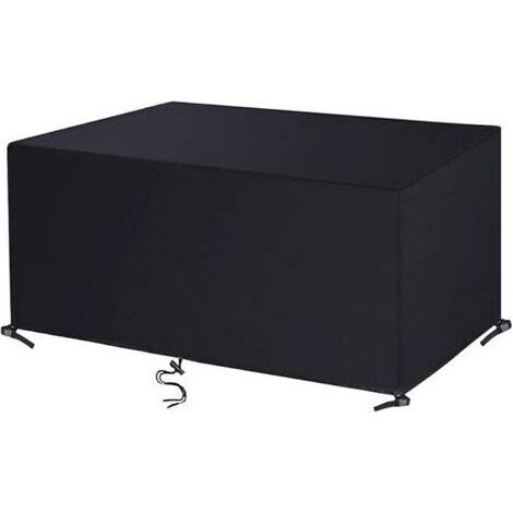 Housse Salon de Jardin 420D Oxford Tissu Housse de Protection pour Mobilier Housse de Table de Jardin Imperméable Bâche de Protection avec Corde et Boucle Verrouillage Noir 100x80x85cm (1/5)