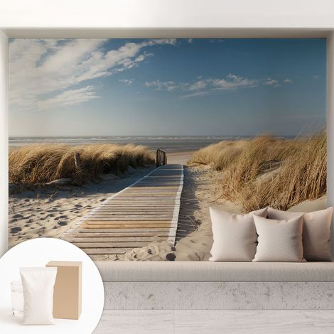 Papier peint intissé pour salon chambre à coucher peint imprimé Installation facile - Colle incluse gratuite Sentier marin 208x146 cm (1/5)