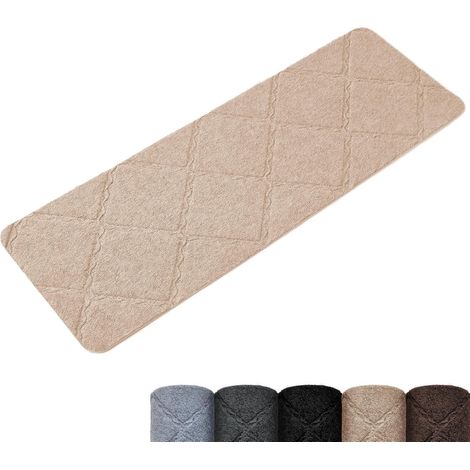Lot de 15 tapis d'escalier antidérapants, tapis d'escalier intérieurs auto-adhésifs, découpables et réutilisables pour protéger les animaux domestiques, les personnes âgées et les enfants (Beige, 55 x