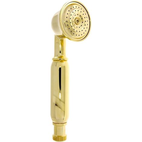 Schläfer 81135110 Doccetta per Doccia Vintage, Soffione Doccia Universale Retrò Antico Alta Pressione Universale, Telefono Doccia Nostalgie in Ottone, Oro (1/5)