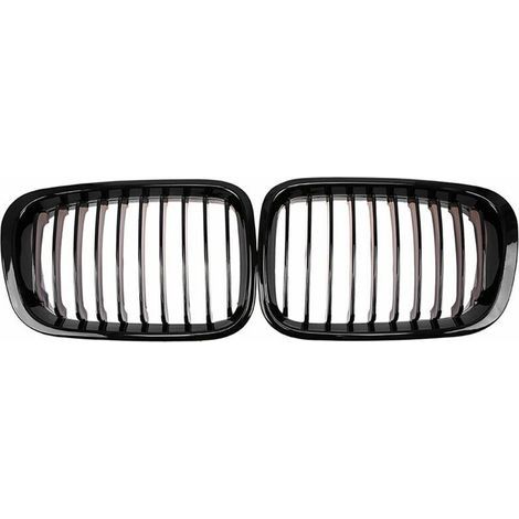 2 piezas de parrilla delantera tipo riñón para parachoques, parrilla de carreras de repuesto para BMW Serie 3 E46 de 4 puertas 1998-2001 - Negro. Otras piezas de repuesto para automóviles. (1/5)