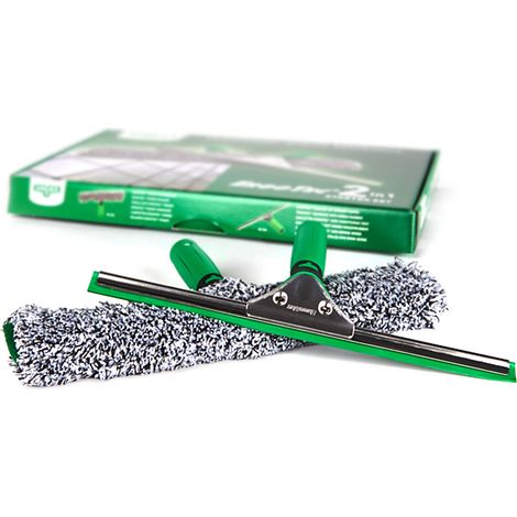 UNGER ErgoTec 2 en 1 set básico de limpieza de cristales profesional (con limpiaparabrisas y lavacristales de 35 cm) AK011A