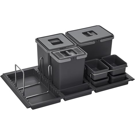 Abfallsammler Metropolis 15+10+6L mit Deckel Abfallsystem f. Auszug Korpusbreite 90 cm (1/5)