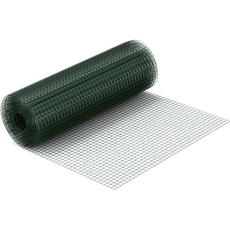 Wiltec Malla de alambre 12x12 mm 25 m verde, malla metálica galvanizada con PVC para jardín, protección de árboles y plantas trepadoras vallado jaulas (1/5)