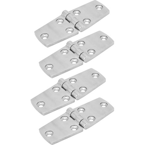 Charnière marine inox 102x38mm, lot de 4, anti-corrosion, pour hublot et porte de bateau, yacht, voilier, quincaillerie nautique résistante (1/5)