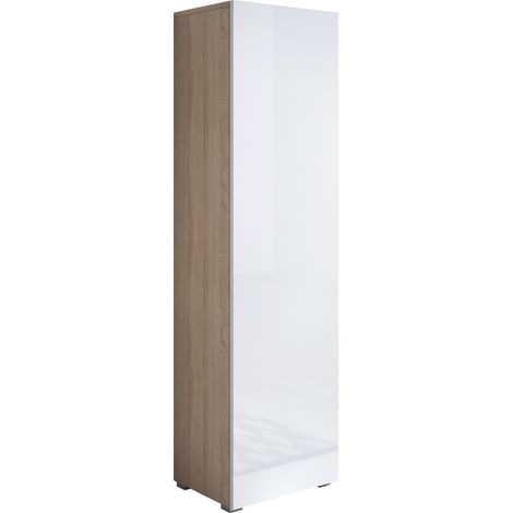 Armoire 1 porte avec pieds 2 cm – Dimensions 40 x 167 x 29 cm – Finition mélamine mate et brillante – Système d'ouverture push-click – Lettiemobili