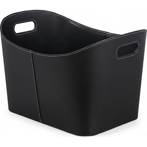 Cesta para leña para chimenea 55 cm material sintético negro 130001898 (1/3)