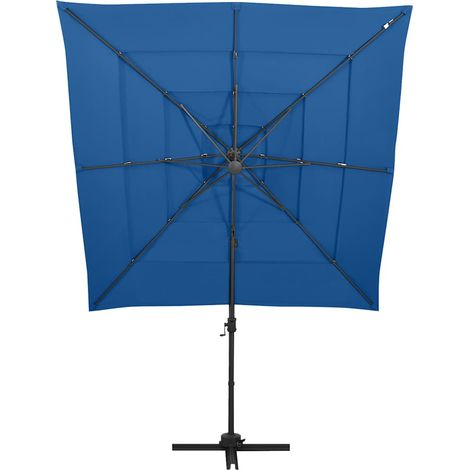 Maison Exclusive - Sonnenschirm mit Aluminium-Mast 4-lagig Azurbl (1/5)