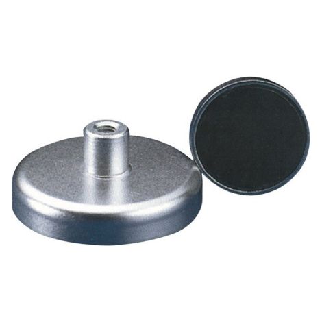 Aimant plat D.16xH4.5mm avec douille filetée adhérence 18 N