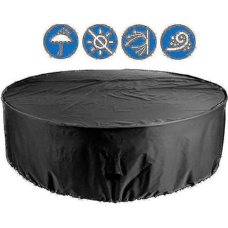 Housse imperméable pour mobilier de jardin, housse robuste en toile résistante aux UV, idéale pour les tables rondes et le mobilier de jardin. (1/5)