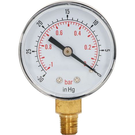 Manomètre à interface en laiton 1/8" BSPT, étanchéité à l'air et au vide pour eau et huile. (1/5)