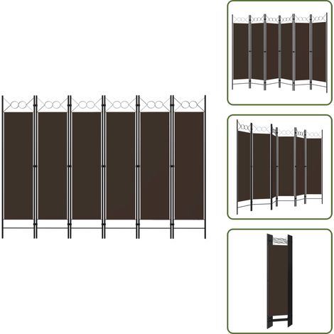 6-tlg. Raumteiler Braun 240 x 180 cm - Raumteiler - Zimmerabtrennung - Sichtschutz - Dekorationsartikel - Wohnzimmerdeko (1/5)