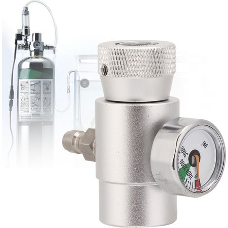 Adaptateur de remplissage de bouteille de CO2 SodaStream, régulateur de soda, connecteur ASA pour soda avec connecteur mâle en treillis métallique et manomètre 3000 psi. (1/5)