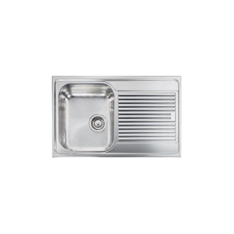 CM 011251.S1.01.2018 Zenith Plus Lavello da incasso 1 vasca sinistra + gocciolatoio a destra acciaio inox satinato (79x50x21 cm) colore Inox Satinato (1/5)
