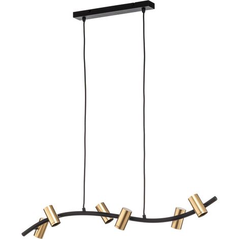 [GEBRAUCHT] B-Ware Lindby Hängeleuchte Anito schwarz/gold Metall 100cm E27 Deckenleuchte Lampe S738 (1/2)