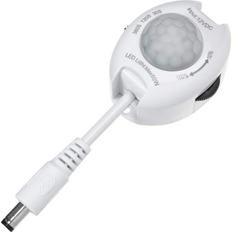 Détecteur de Mouvement Infrarouge Interrupteur Automatique pour Bandes de LED 60 W Max. Plage de détection de 120° à 10 m (1/5)