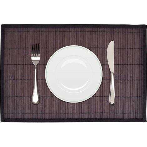 6 Bamboo Placemats 30 x 45 cm Dark Brown vidaXL