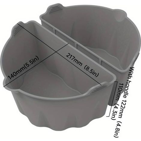 2-in-1 Silikon-Trennwände für 6-, 7- und 8-Quart-Oval-Schongarer, wiederverwendbar, lebensmittelecht, Küchenzubehör