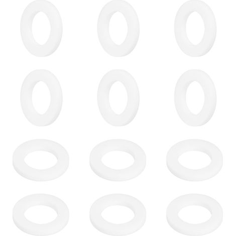 Rondelle PTFE 12Pcs 25mm OD 15mm ID 3mm Épais Rondelles Plates Joint d'Étanchéité Annulaire pour Robinet, Tuyau, Boulon, Machinerie, Blanc (1/5)