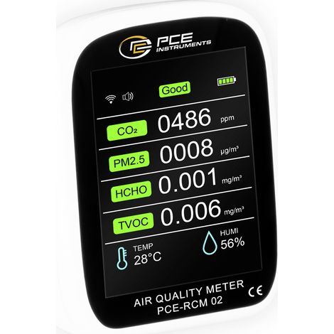 PCE Instruments Partikelzähler PCE-RCM 02 400 ... 5.000 ppm 0 ... 1,999 mg/m³ 0 ... 9,999 mg/m³ (1/3)