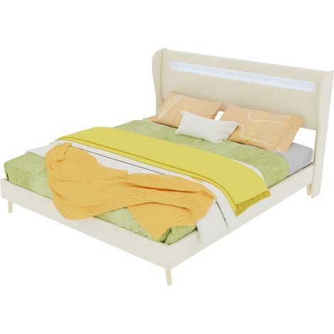 CHICFURN Letto contenitore 160x200 cm tessuto grigio, struttura metallica, senza materasso (1/5)