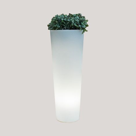 MOOVERE - Macetero alto 80 solar+batería recargable led rgb con mando a distancia ø29x79cm (1/4)
