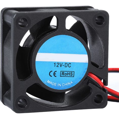 Ventilateur de refroidissement 4020 avec palier lisse, 40 x 40 x 19 mm, 12 V CC, 0,15 A, pour imprimantes 3D (noir).
