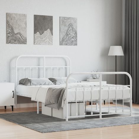 Estructura cama sin colchón con estribo metal blanco 120x200 cm vidaXL (1/5)