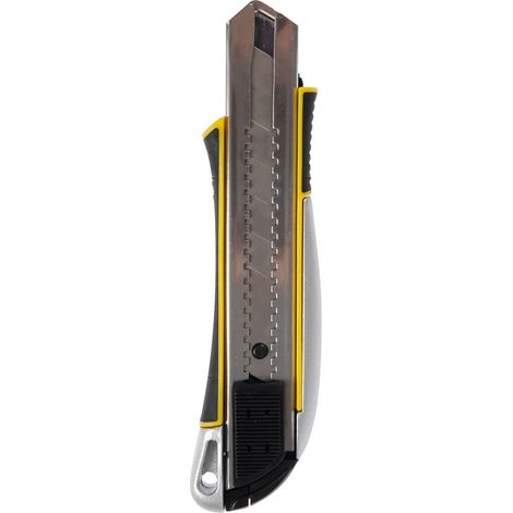 RHINO - CUTTER 25MM - CUTTER À CRAN AVEC MANCHE BI-MATIÈRE - CUTTER À LAME SÉCABLE AVEC CHARGEUR - LAME 25 MM - MANCHE ERGONOMIQ