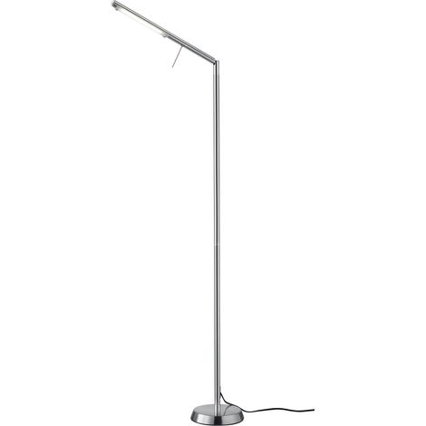 Lampadaire, Filigran incl. 1 x LED,SMD,6,0 Watt,3000K,560 Lm. Verre, Blanc, Corps: metal, Nickel mat L:18,0cm, H:162,0cm, P:52,0cm IP20,Variateur tactile (1/4)