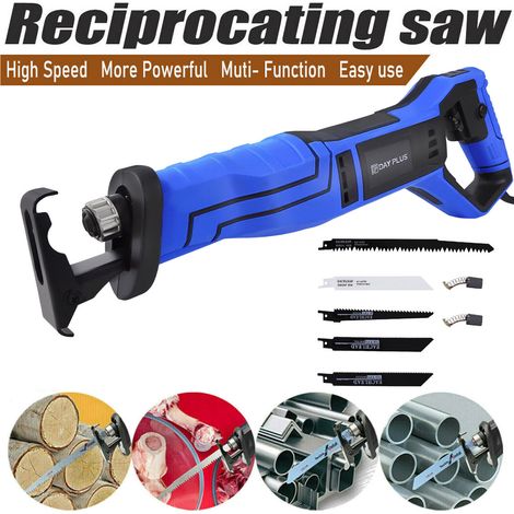 Electric Reciprocating Saw Wood Metal PVC Cutting Hand Held Recip DIY Free Blade