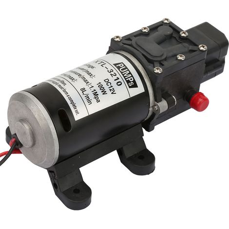 Pompe à membrane électrique, surpresseur auto-amorçant CC avec pressostat, pompe haute pression pour lavage auto 3210YA-12-100 12V 100W (1/4)