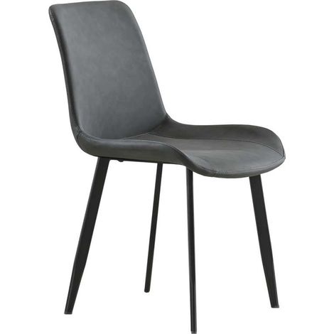 Pack de 2 sillas para cocina o comedor Lis tapizado simil piel gris envejecido, 83cm(alto) 50cm(ancho) 47cm(largo) (1/3)
