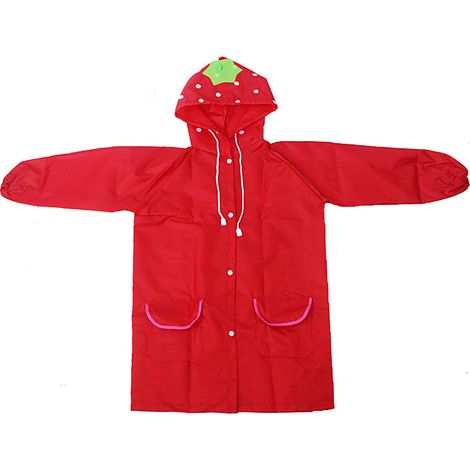 Kinderregenmantel mit buntem Tiermotiv, umweltfreundlich, rot (1/5)