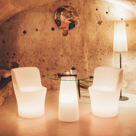 Leuchtender Sessel stuhl Led rgb Möbel Garten Aussenbereich mod. Comfy Moon led