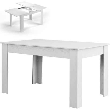 Tavolo da Pranzo Allungabile Estensibile 90x140 fino a 190 cm Bianco Frassinato (1/5)