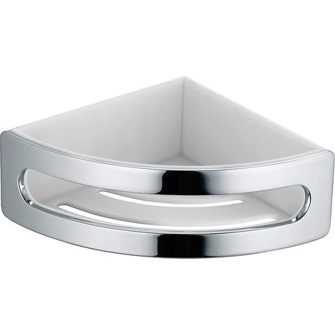 Panier d'angle de douche élégant 11657010000, chromé/blanc (1/5)