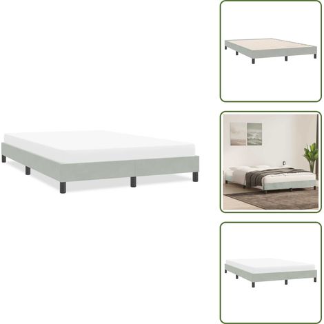 vidaXL Cadre de lit sans matelas gris clair 160x220 cm velours (1/5)
