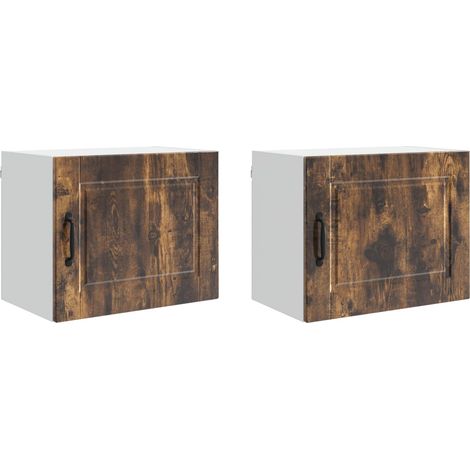 Maison Exclusive - Armadietto a muro PORTO 2 pcs Rovere fumé 50 x 31 x 40 cm