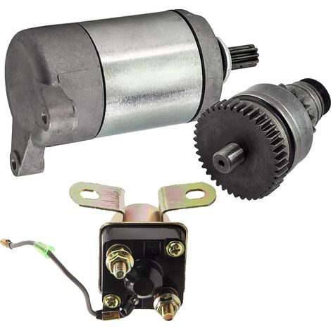 Motorino di avviamento e relè solenoide, tensione 12V, costruzione robusta, compatibile con veicoli fuoristrada Polaris. (1/5)